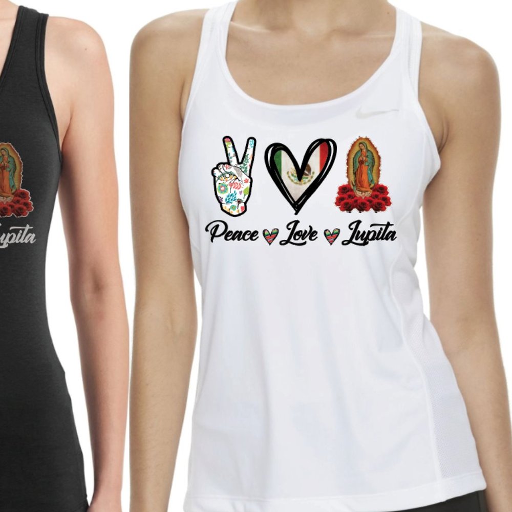 Peace, Love, Lupita Tank Top (white)